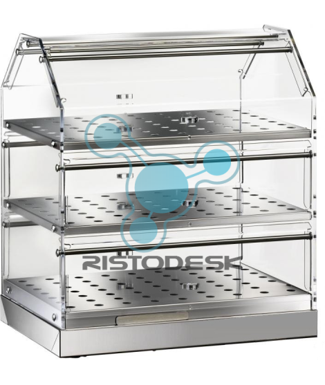 Vetrina Per Brioches In Vetro Curvo, Perfetta Per Bar E Pasticcerie - Ripiano Inox 1212x270x310 Mm - Foto 11